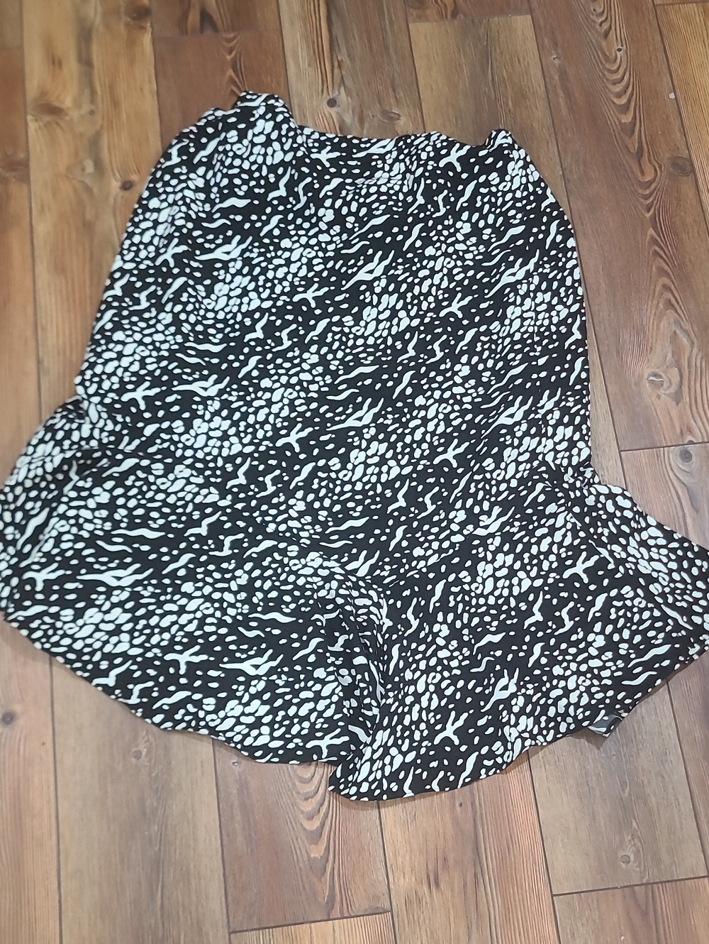 Cato Black and White Patterned Circle Skater Skirt